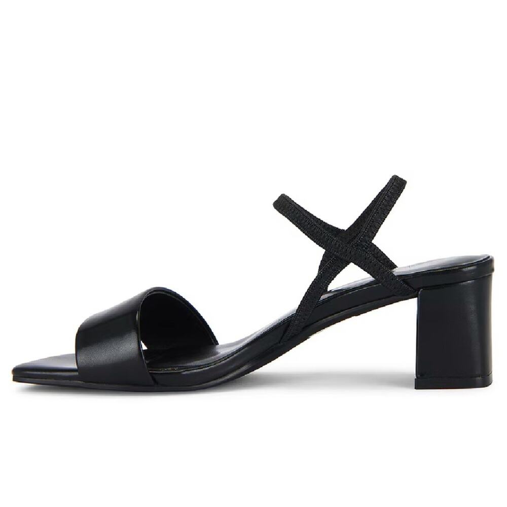 Jeffrey Campbell Adapt Slingback Black Square Toe Block Heeled Sandals Womens 10